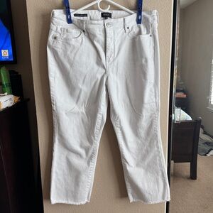 NYDJ Marilyn Straight Crop with Frayed Hem- Cool Embrace LiftXTuck 14 Petite